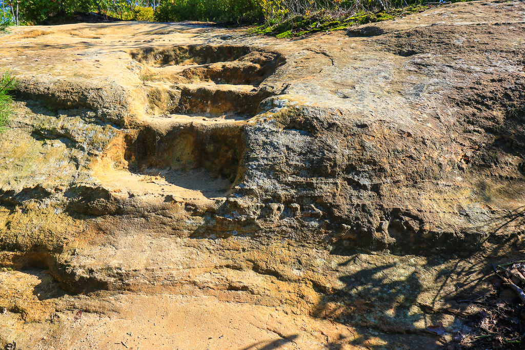 Steps carved into the rock - Auxier Ridge Trail
