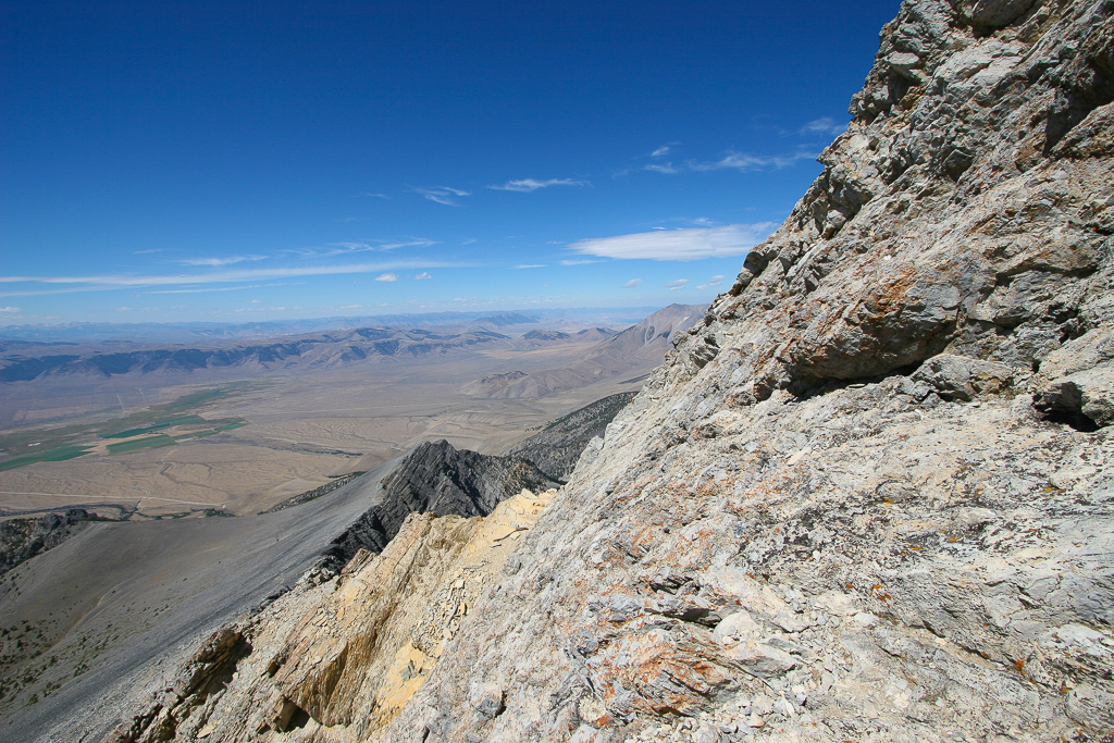 You have to scramble down this ridge - Borah Peak
