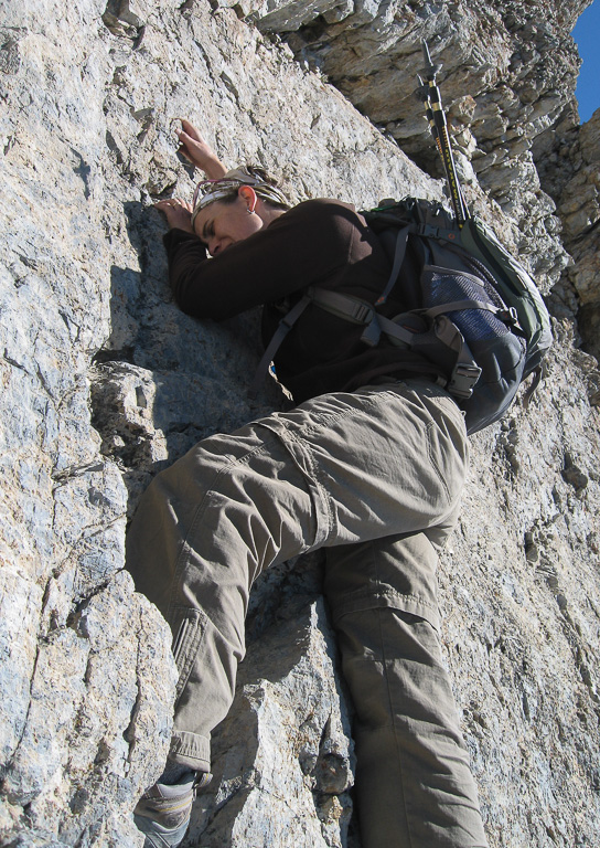 Literally terrified (this is the actual incline/not a camera trick) - Borah Peak