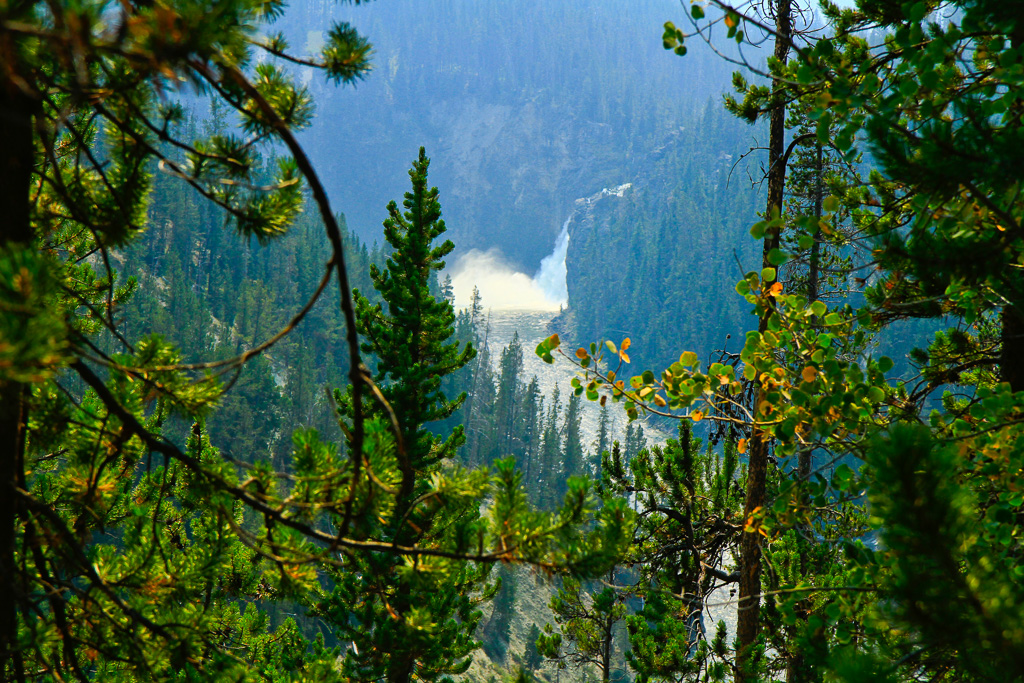 View of Upper Falls from trail 2012 - Brink of Lower Falls