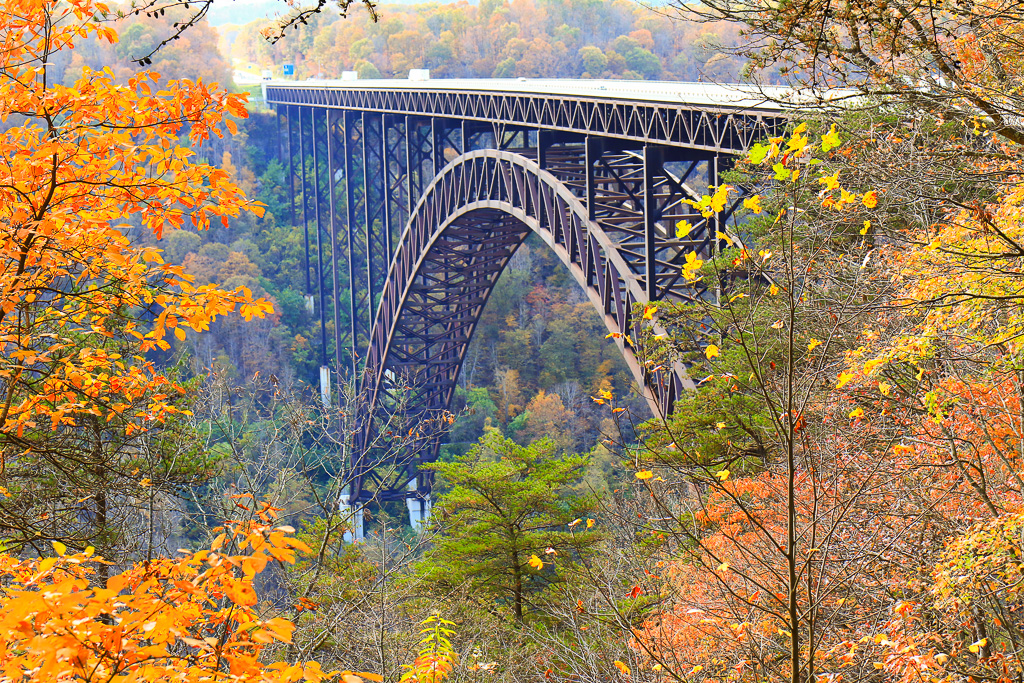 First view of New River Bridge - Canyon Rim Boardwalk