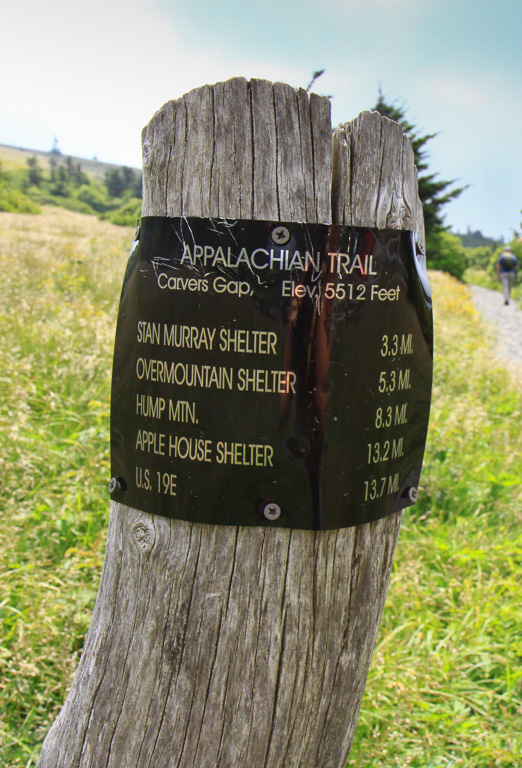 AT mileage sign - Carvers Gap