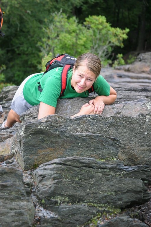 Dauster hanging on for dear life - Chimney Tops 2003