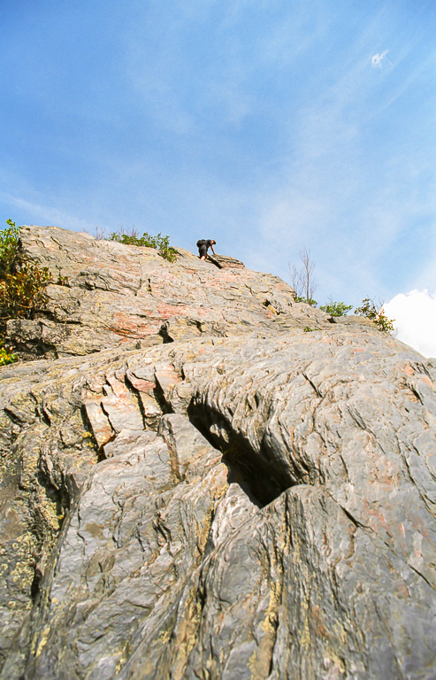 Zakamondie climbing the Tops - Chimney Tops 1996