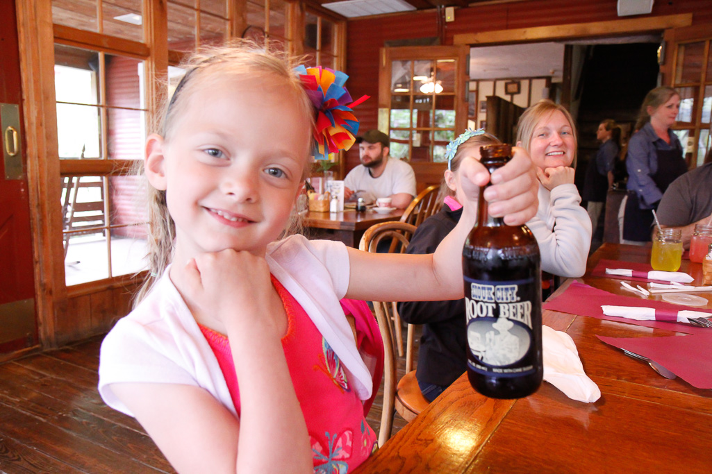 Rizlee and her root beer - Clifton Gorge May 2013
