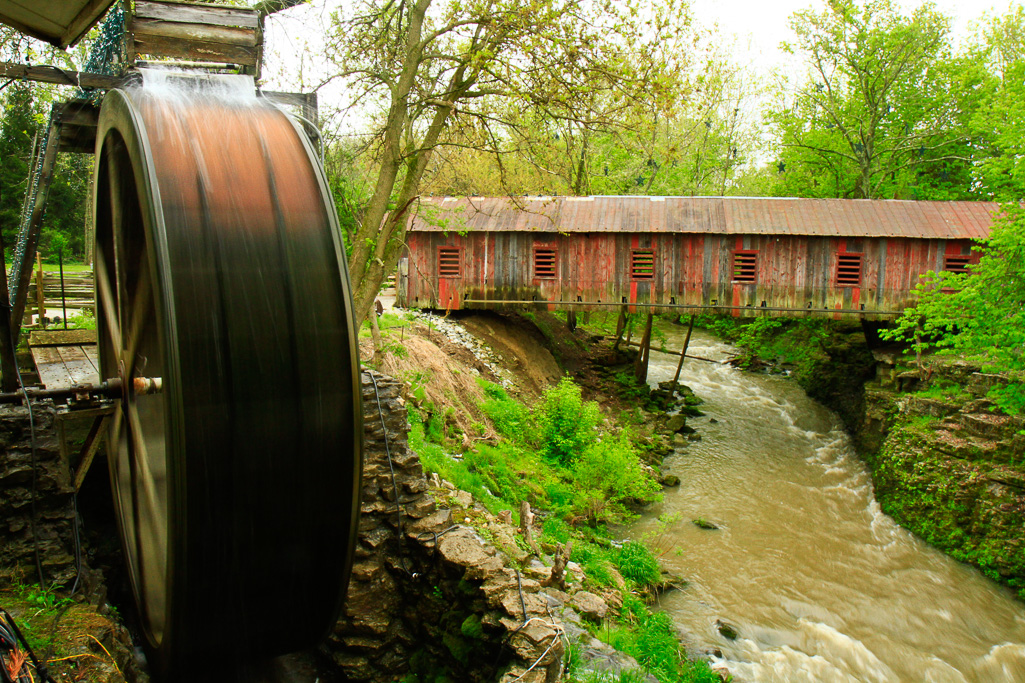 Mill and covered bridge - Clifton Gorge May 2013