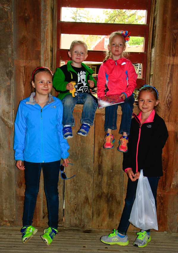 The kids in the covered bridge - Clifton Gorge May 2013