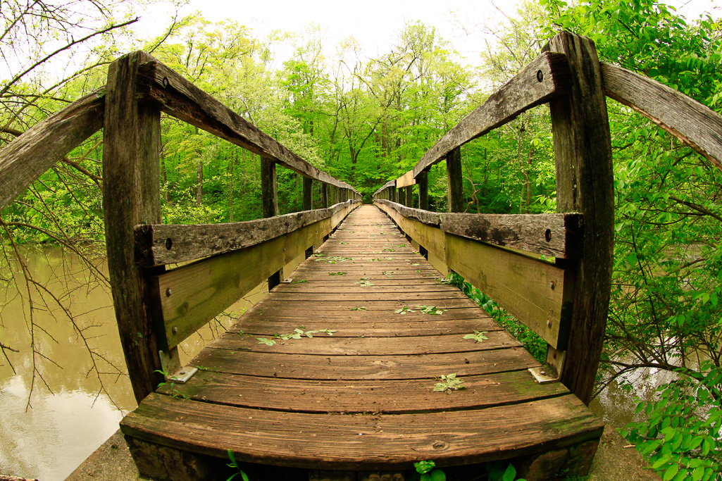 Footbridge spanning the Little Miami - Clifton Gorge May 2013