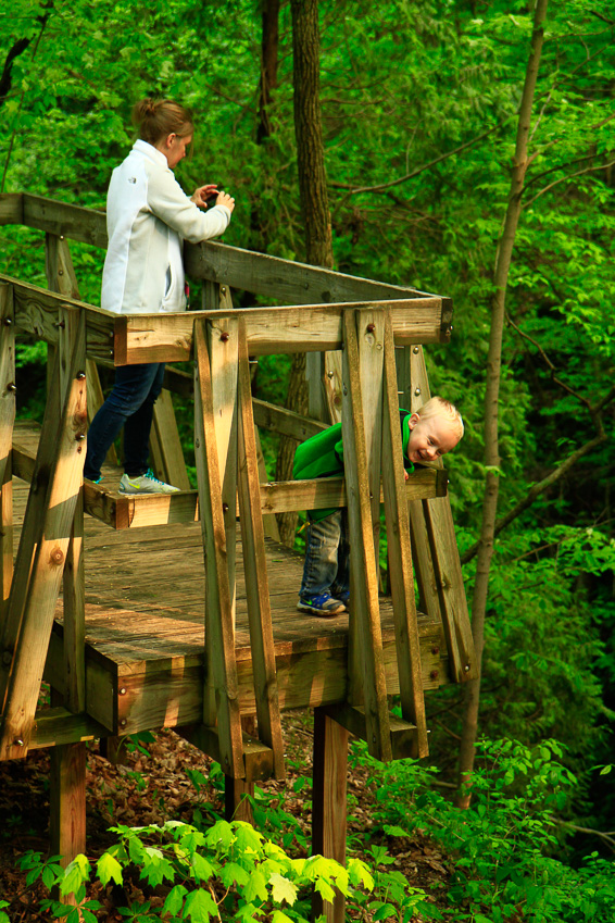 sook and Cam at an overlook along the Narrows Trail - Clifton Gorge May 2013