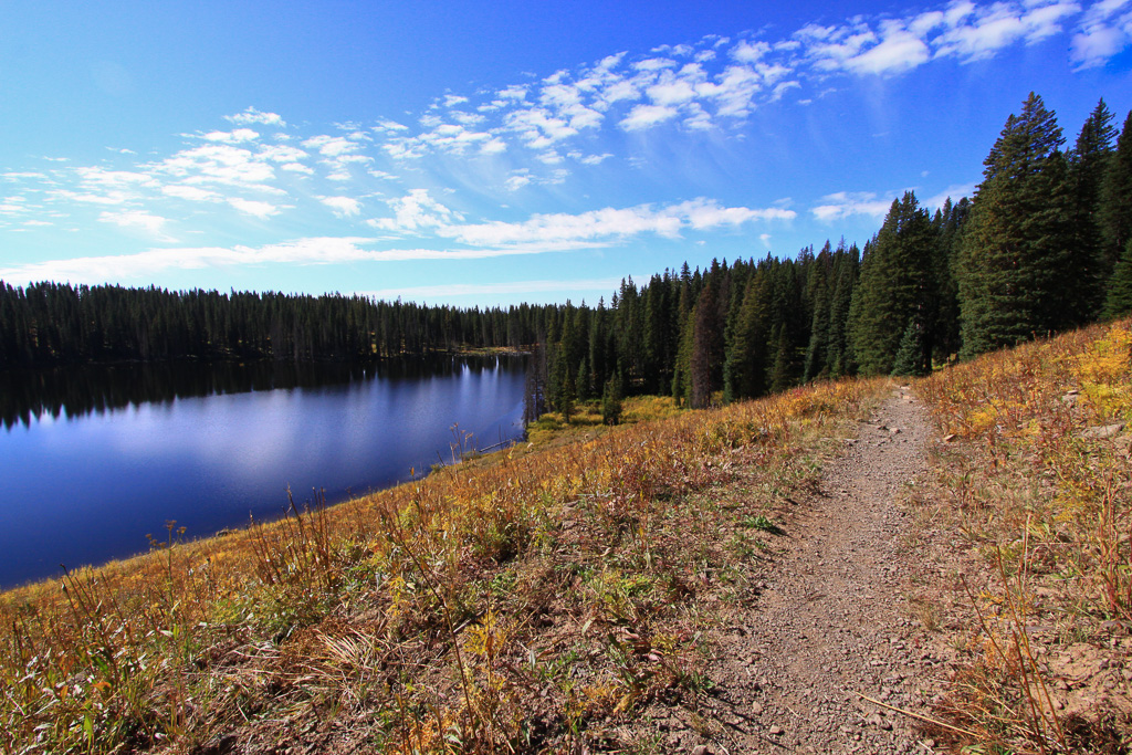 Trail along the shores of Upper Eggleston Lake - Crag Crest