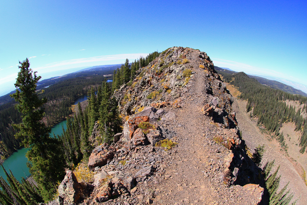 Hiking west across the crest - Crag Crest Trail
