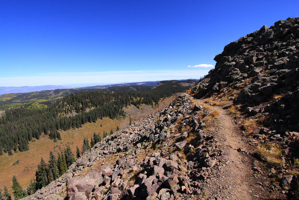 View east just past the highpoint - Crag Crest Trail