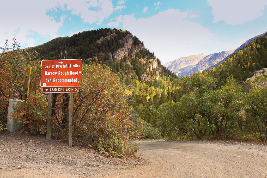 Intersection with Lead KIng Basin - Crystal Mill 4WD Road