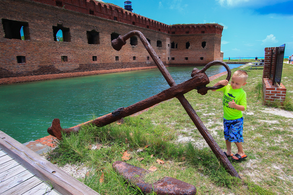 Cam investigating an anchor - Dry Tortugas National Park