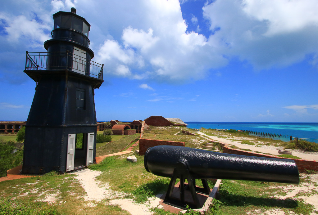 Lighthouse and cannon - Dry Tortugas National Park