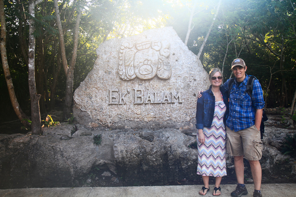 Sook and Read at the entrance - Ek Balam