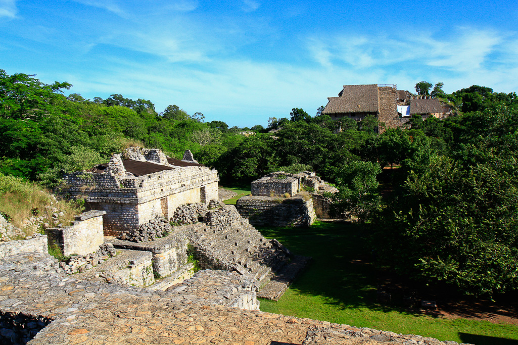 Northward view from the Oval Palace to the Acropolis - Ek Balam