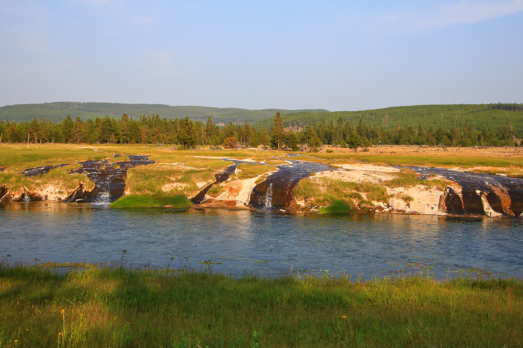 Springs running into Firehole River - Grand Prismatic Overlook Trail