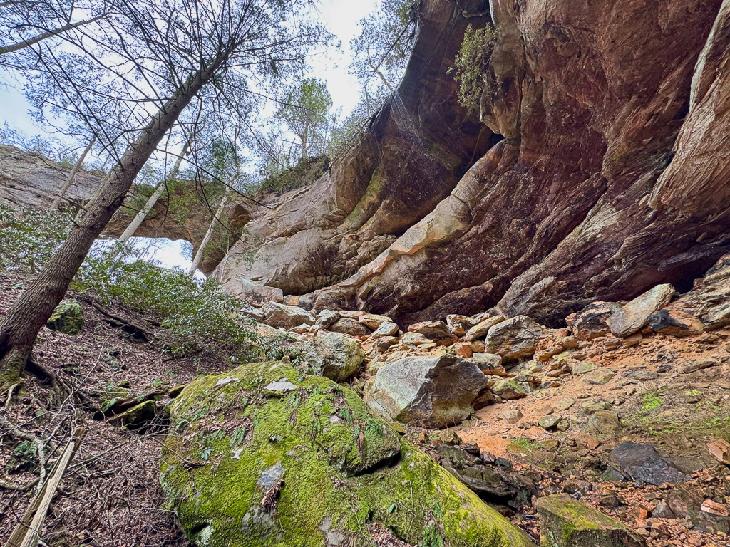 Seasonal waterfall and the arch on Gray's Arch Trail #205 - Gray's Arch Loop