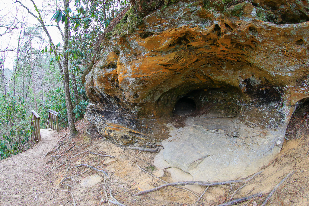 Beginning of descent via stairs on Gray's Arch Trail #205 - Gray's Arch Loop