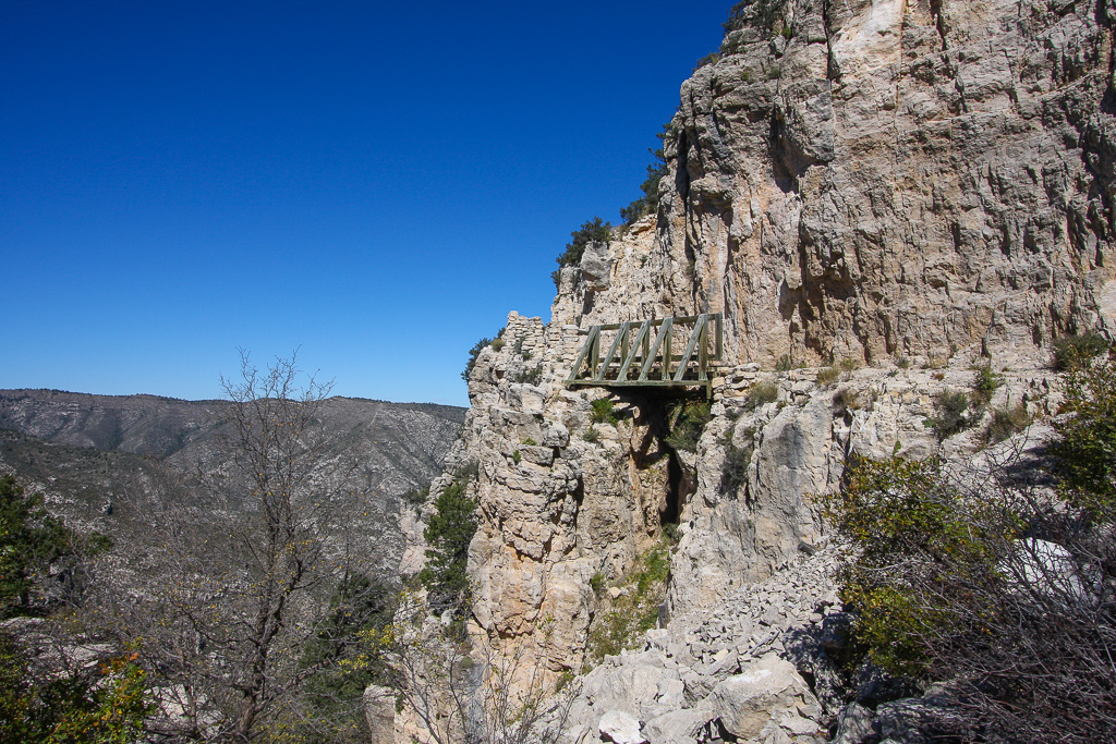 Looking back at bridge - Guadalupe Peak