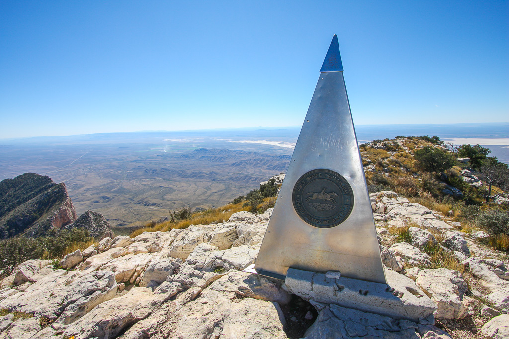 Summit marker - Guadalupe Peak
