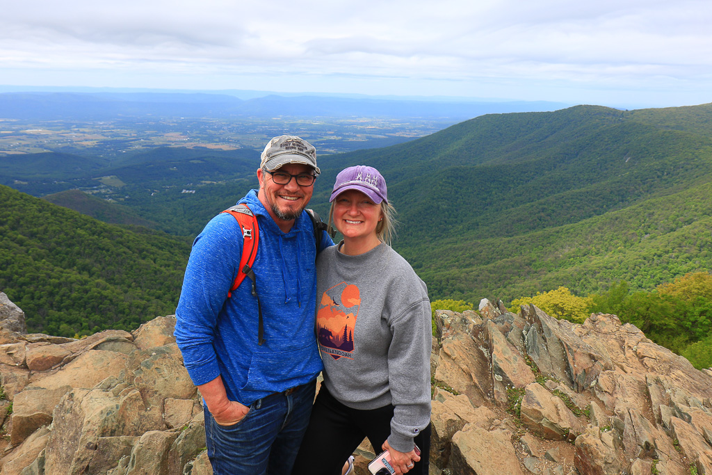 Read and Sookie on the Summit - Upper Hawksbill Trail