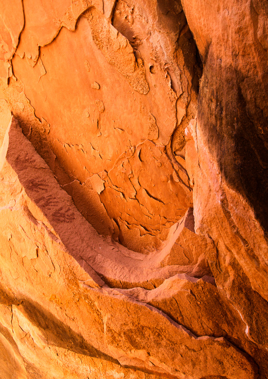 Handprints along rock edge - South Fork of Mule Canyon
