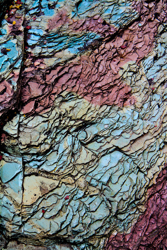 Intricate colors of the rock wall - Iceberg Lake