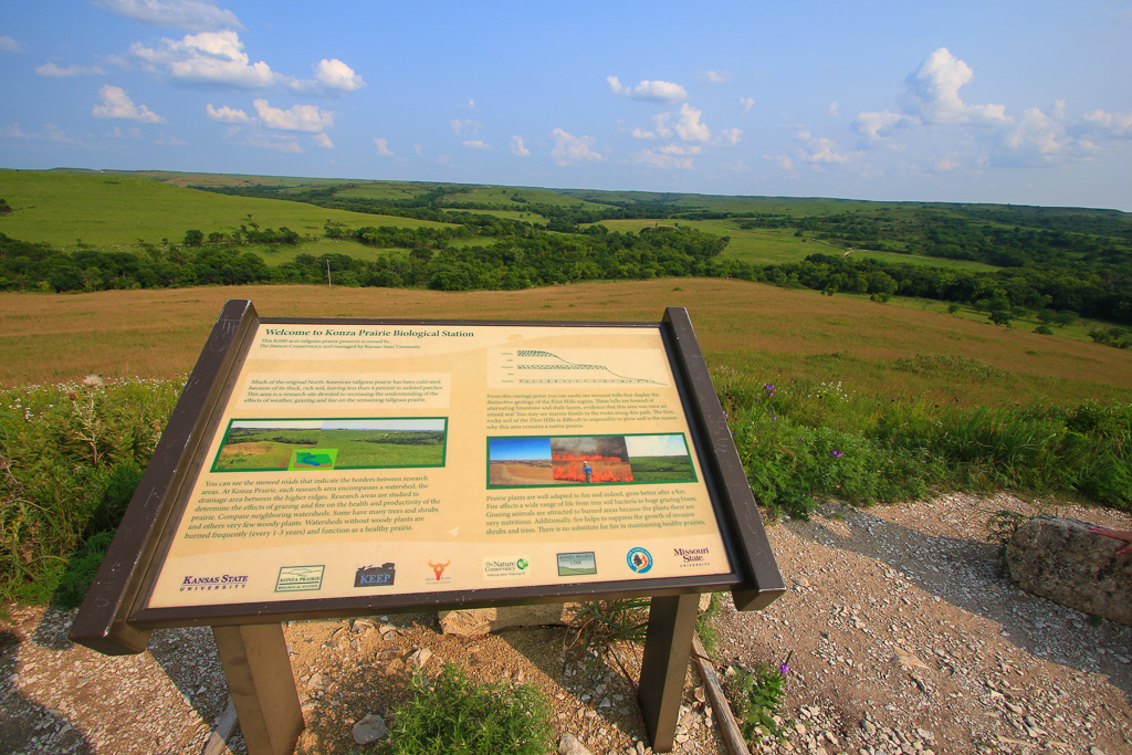 Informative sign - Konza Prairie Nature Trail