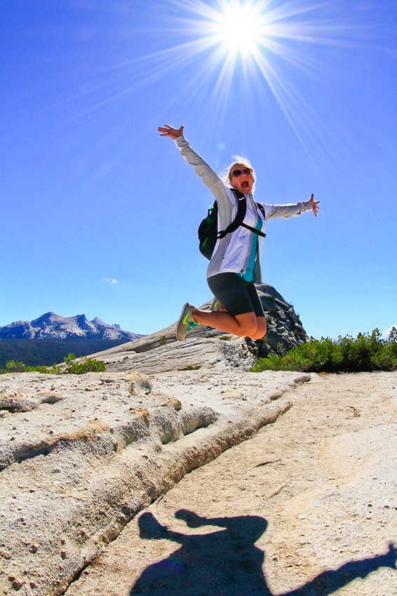 Sookie celebrating - Lembert Dome, Yosemite National Park, California 2013