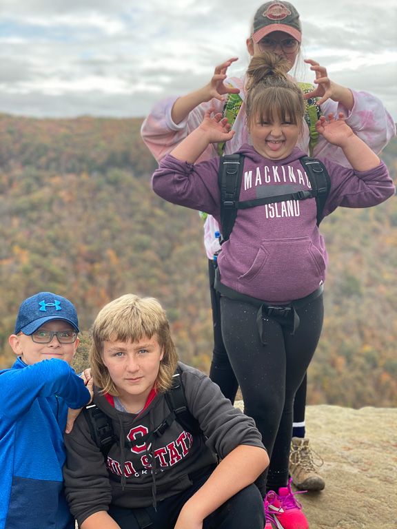 The kids  - Long Point Trail, West Virginia