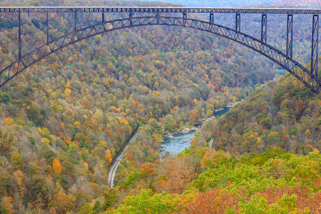 New River Gorge Bridge and the New River- Long Point Trail