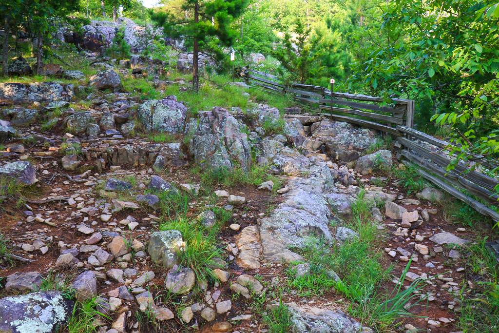 Split rail fence along the trail - Mina Sauk Falls Trail