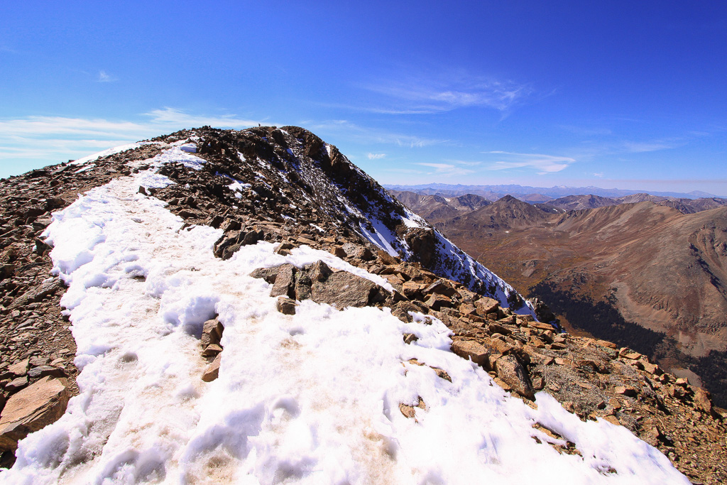 Snow near the summit - North Mount Elbert Trail