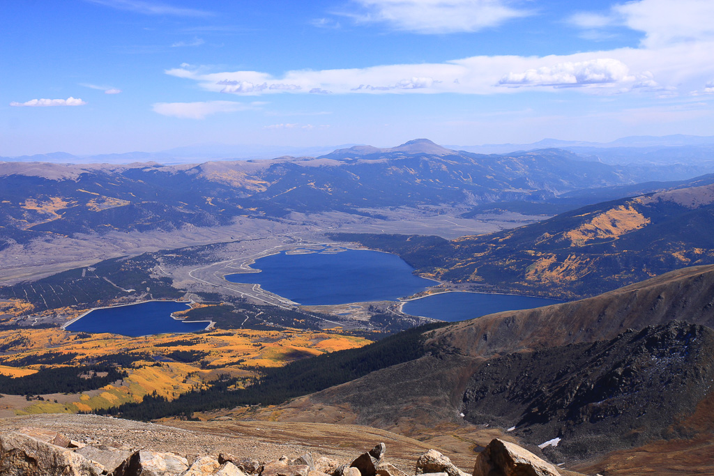 Twin Lakes from the summit - North Mount Elbert Trail