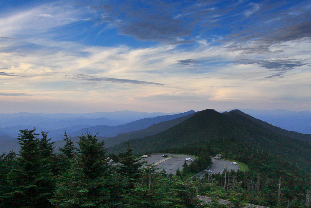 View of parking area - Mt Mitchell Summit Tower Trail