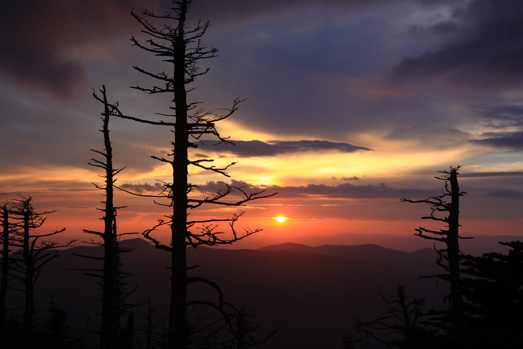 Sunset and silohuette - Mt Mitchell Summit Tower Trail