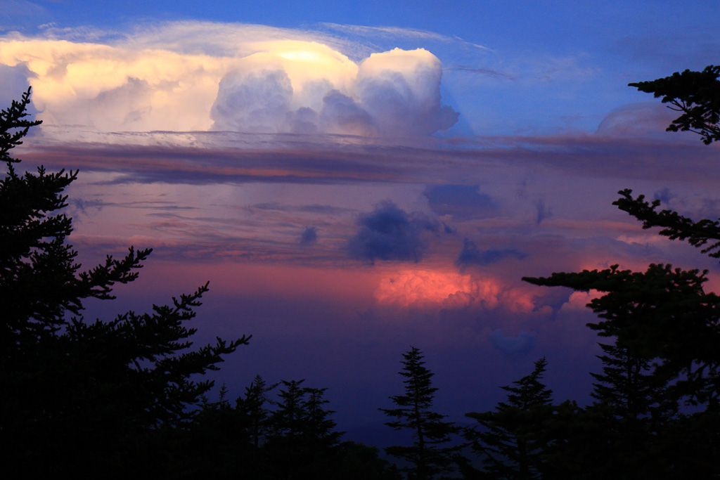 Alpenglow and thunderhead - Mt Mitchell Summit Tower Trail