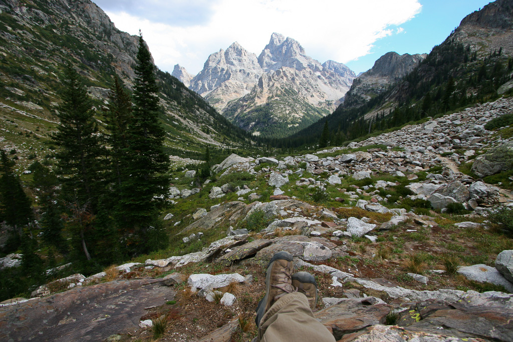 Two boots and Cascade Canyon - Paintbrush Canyon/Cascade Canyon Loop