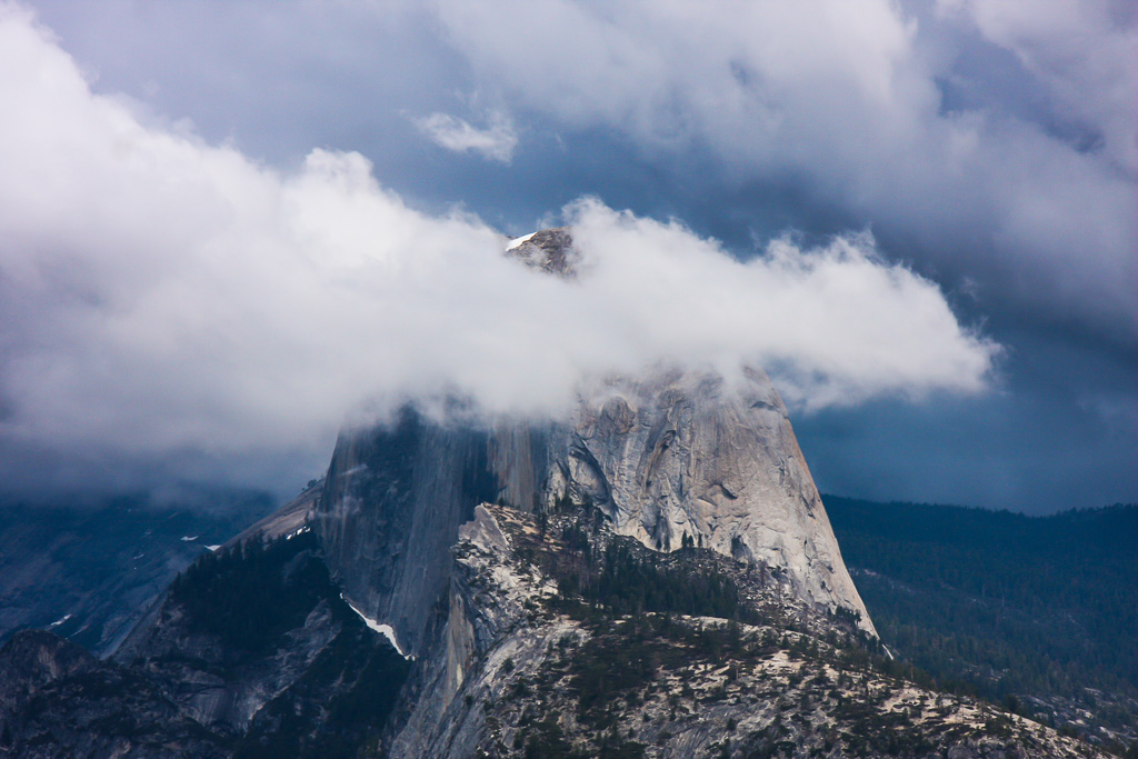 Half Dome breaking through the clouds - Panorama Trail 2008
