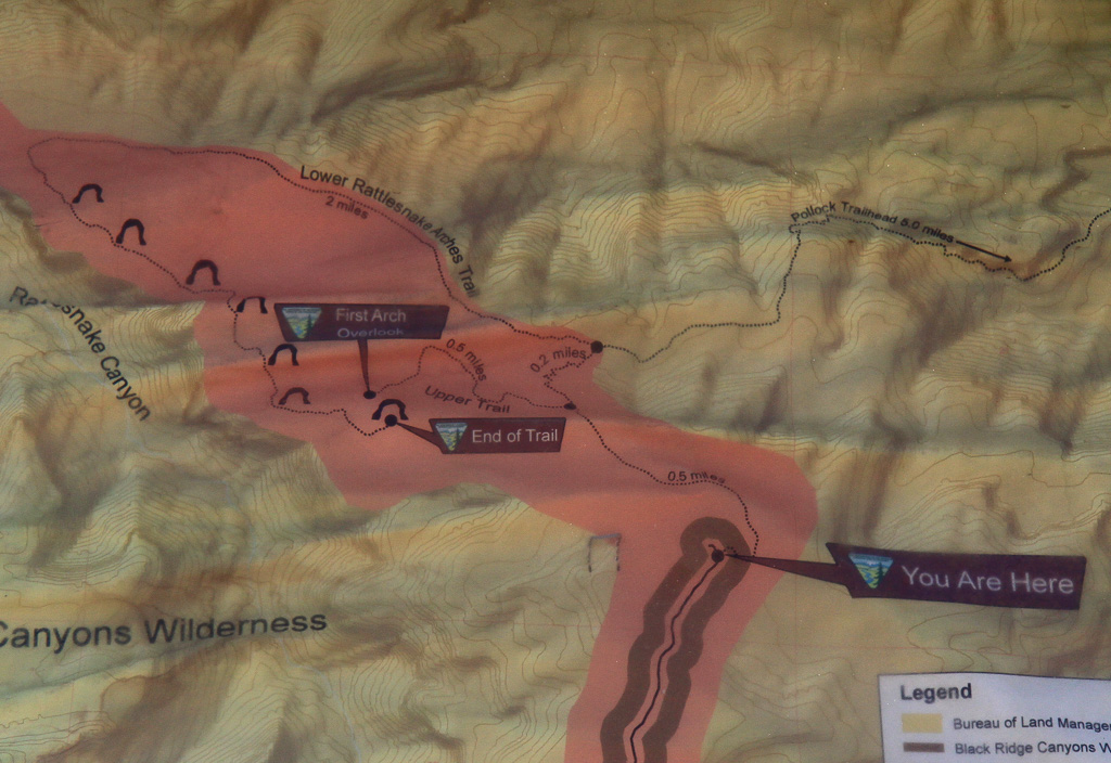 Map at the trailhead - Rattlesnake Canyon Arches
