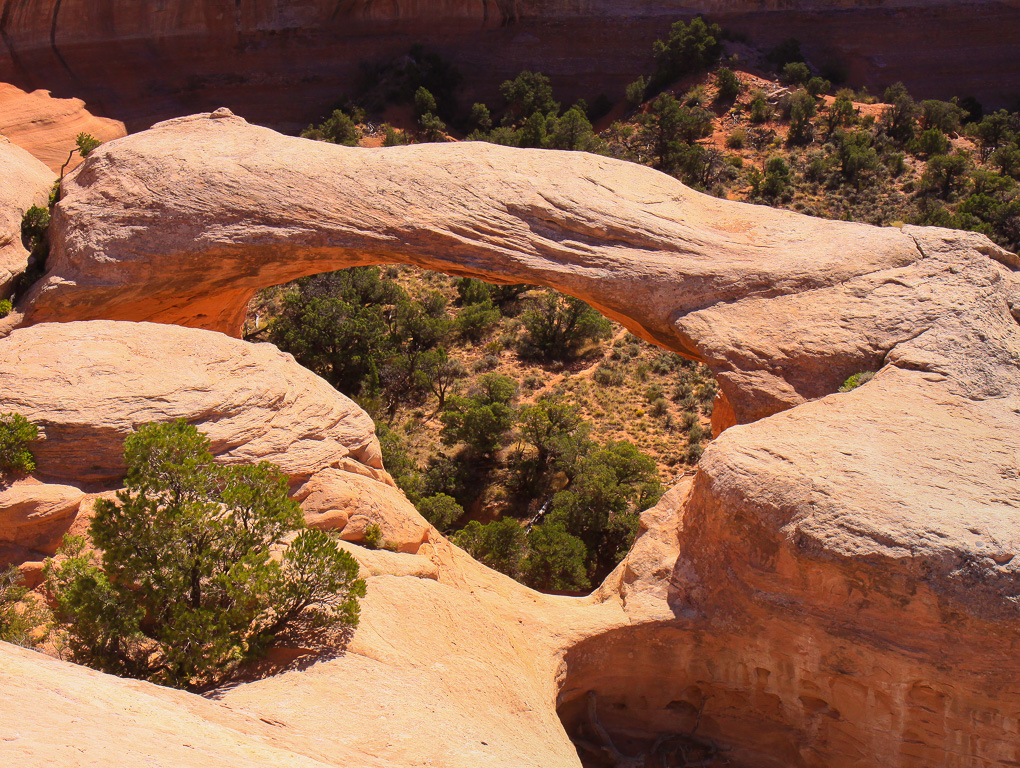 View of Rainbow Arch from First Arch Overlook - Rattlesnake Canyon Arches