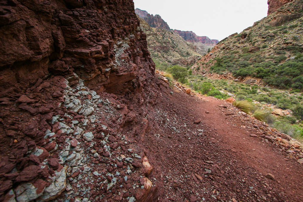 Transition from Bright Angel shale/green siltstone to Tapeats Sandstone - Grand Canyon National Park, Arizona