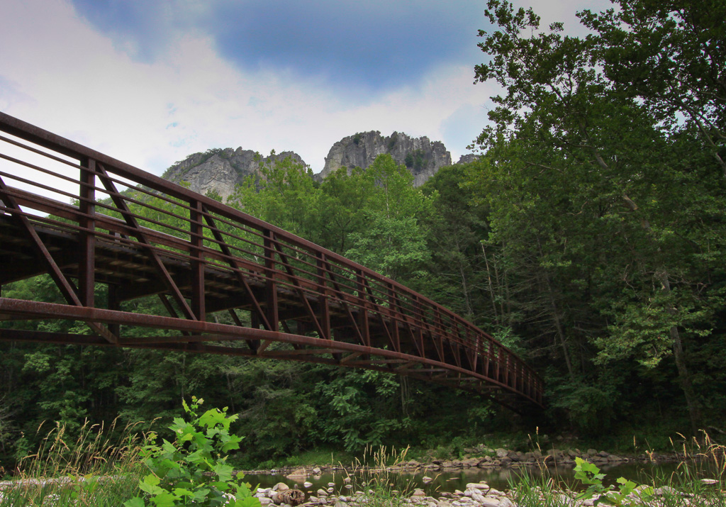 Bridge from River level - Seneca Rocks