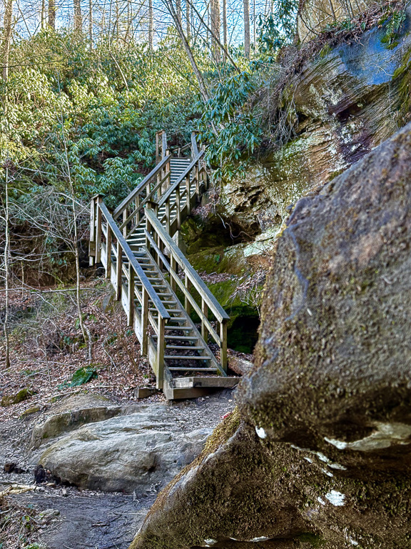 Steps out of the gorge - Sky Bridge