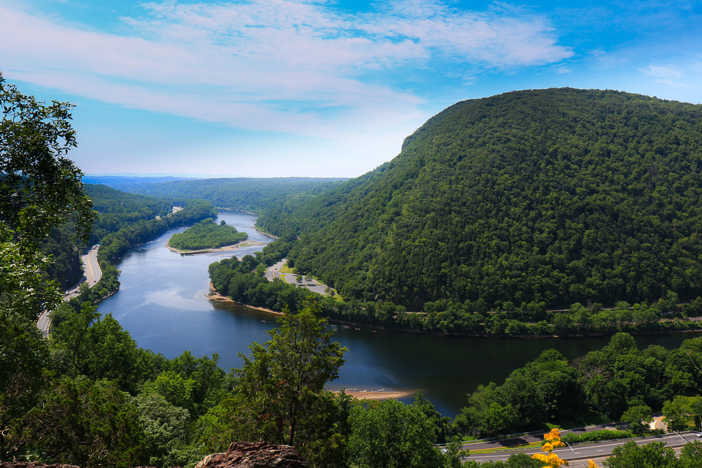 View of Mt Minsi and Delaware River at Half Mile Mark - Mt Tammany