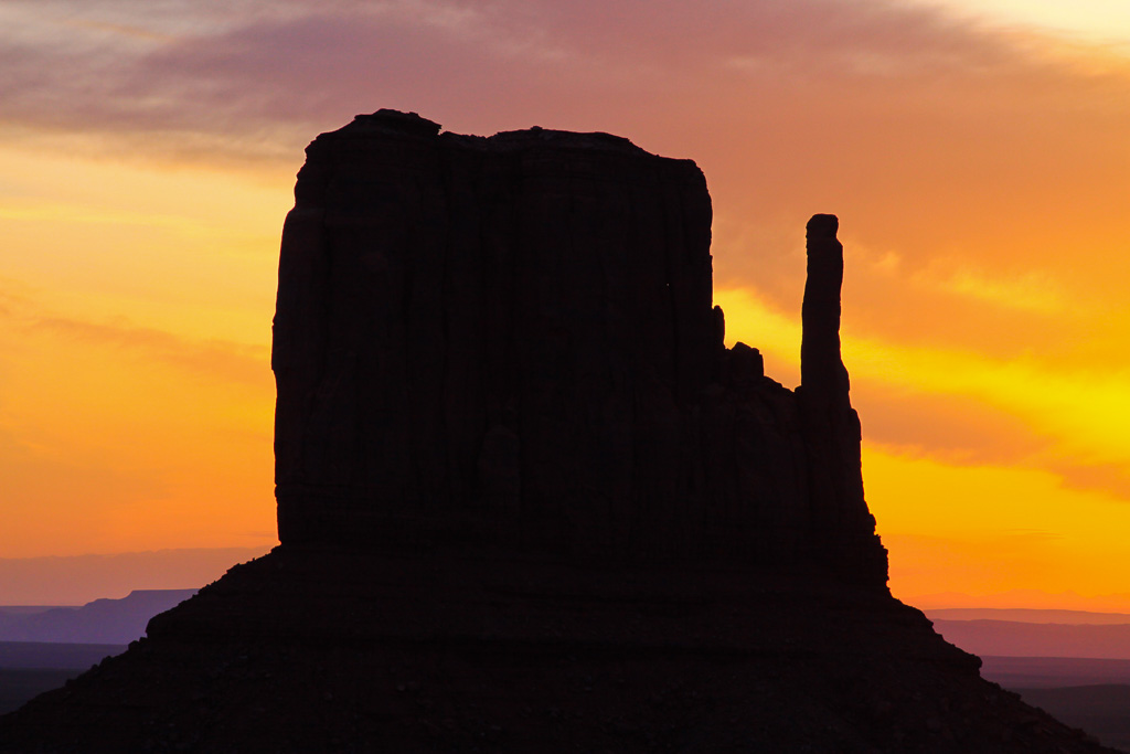 West Mitten Sunset - Monument Valley, Arizona