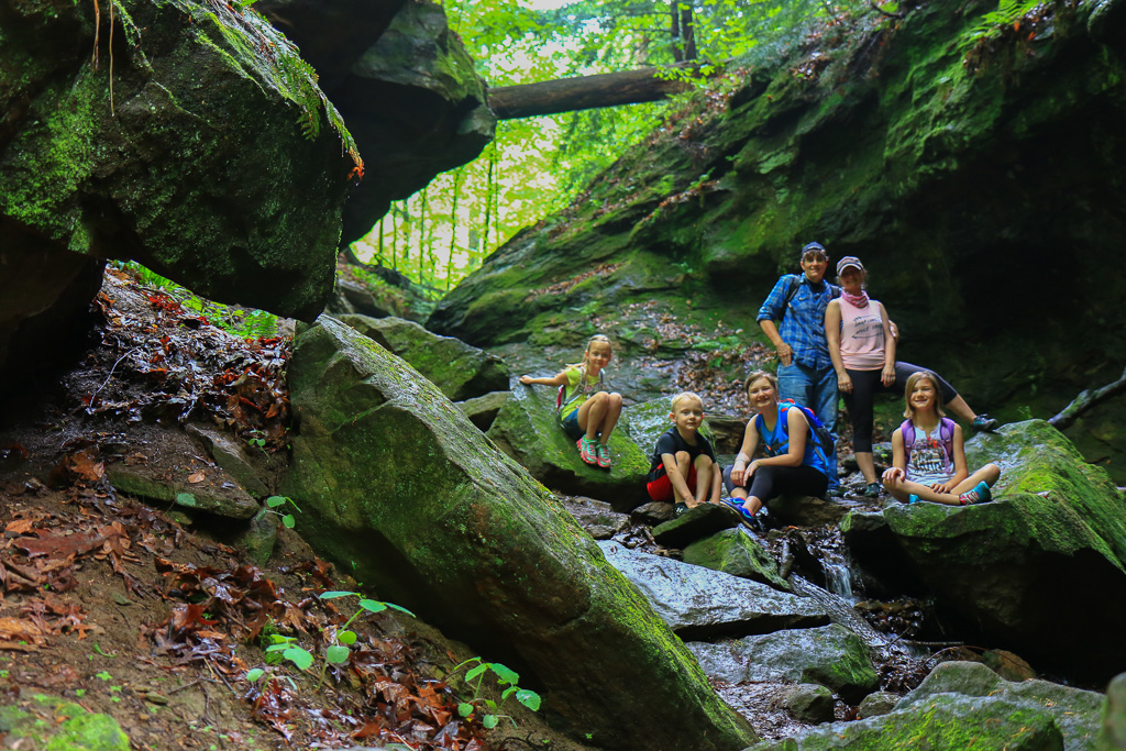 Family at Falls Canyon - Turkey Run State Park