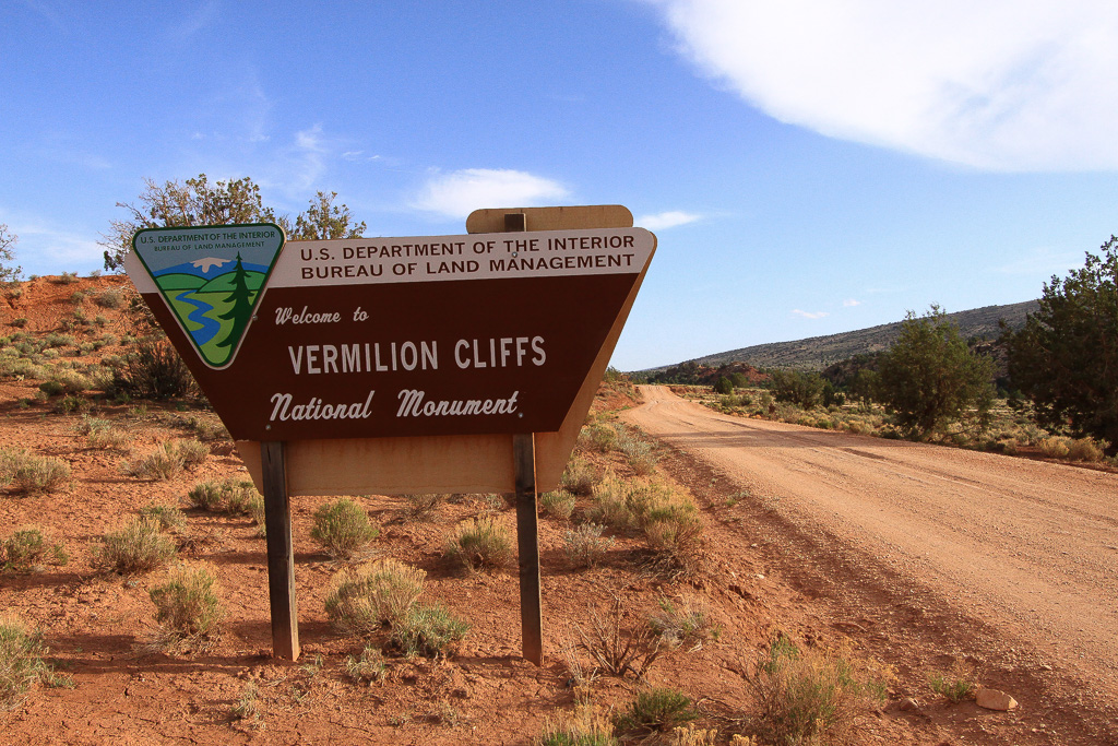 Park sign - Vermillion Cliffs National Monument, Arizona